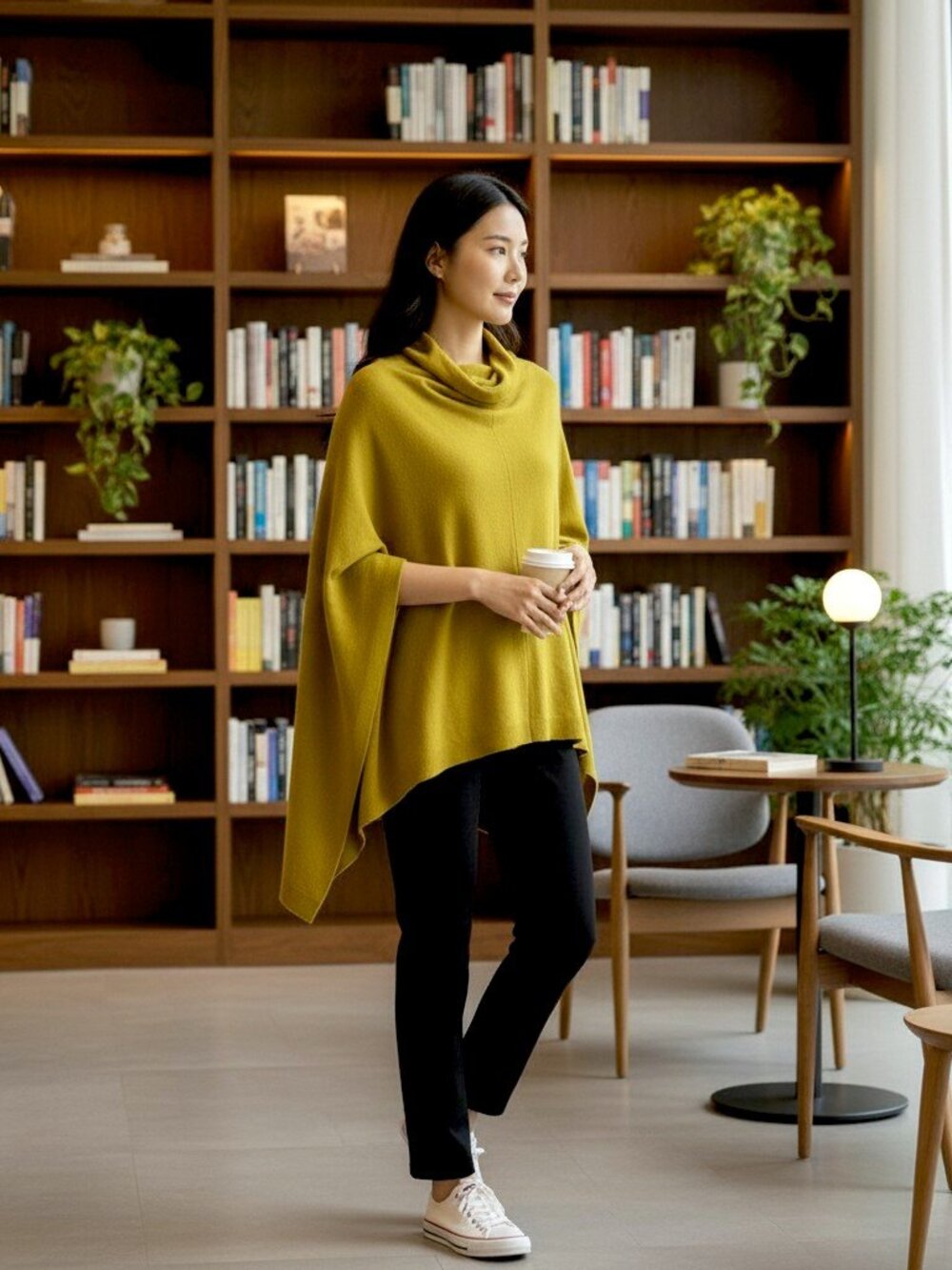 Cozy Lightweight Chartreuse Poncho